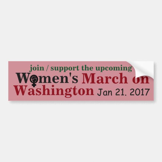 Vrouwenmars in Washington Bumpersticker (Voorkant)