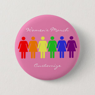 Vrouwenmars LGBTQIA Thunder_Cove Ronde Button 5,7 Cm