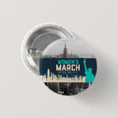 Vrouwenmars op NYC Ronde Button 3,2 Cm (Voorkant /achterkant)