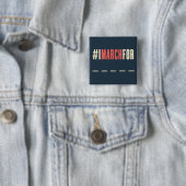 Vrouwenmars over Amerika Vierkante Button 5,1 Cm (In situ)