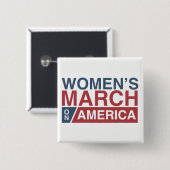 Vrouwenmars over Amerika Vierkante Button 5,1 Cm (Voorkant /achterkant)