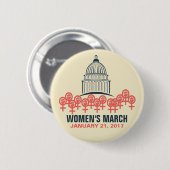 Vrouwenmars over Washington Solidariteit Ronde Button 5,7 Cm (Voorkant /achterkant)