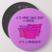 Vrouwenmars, roze Pet, beweging Ronde Button 6,0 Cm (Voorkant /achterkant)