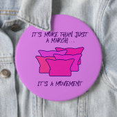 Vrouwenmars, roze Pet, beweging Ronde Button 6,0 Cm (In situ)