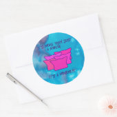 Vrouwenmars, roze Pet, beweging, Ronde Sticker (Envelop)