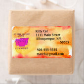 Vrouwenmars, roze Pet, beweging, waterverf Etiket (Insitu)