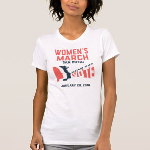 Vrouwenmars San Diego Officiële T-shirt in het wi