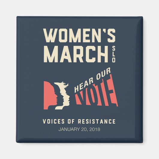 Vrouwenmars SLO Januari Event Magneet (Voorkant)