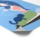 VROUWENMEISJE EN KAT-POSTER POSTER (Hoek)