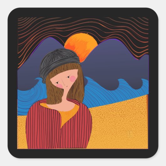 Vrouwennieuws Vierkante Sticker (Voorkant)