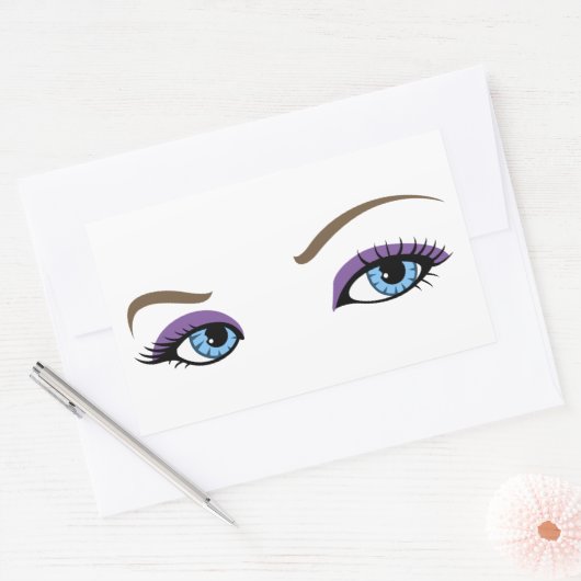 Vrouwenogen Rechthoekige Sticker (Envelop)