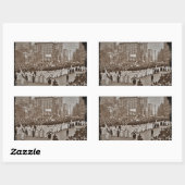 Vrouwenparade 1912 rechthoekige sticker (Vel)