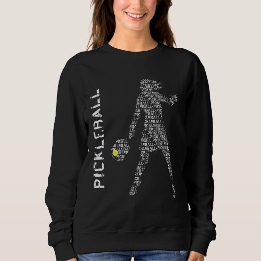 Vrouwenpickleball speler typografie trui (Voorkant)