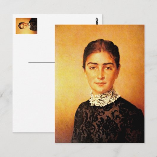  vrouwenportret briefkaart (Voorkant / Achterkant)