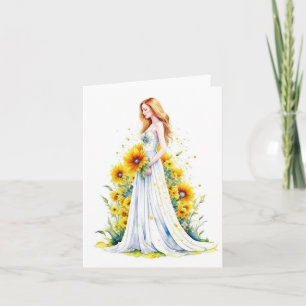 Vrouwenportret L - Waterverven & Pen Kaart