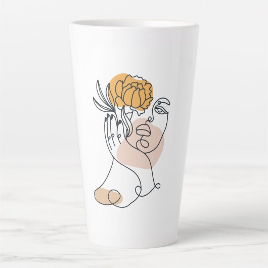 Vrouwenportret Latte Mok (Voorkant)