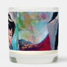  vrouwenportret met Abstracte achtergrond