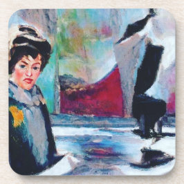  vrouwenportret met Abstracte achtergrond Bier Onderzetter