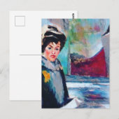 vrouwenportret met Abstracte achtergrond Briefkaart (Voorkant / Achterkant)
