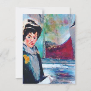  vrouwenportret met Abstracte achtergrond Briefkaart