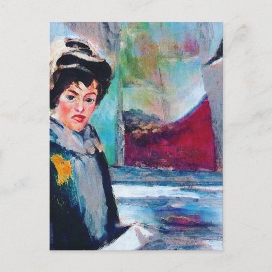 vrouwenportret met Abstracte achtergrond Briefkaart (Voorkant)