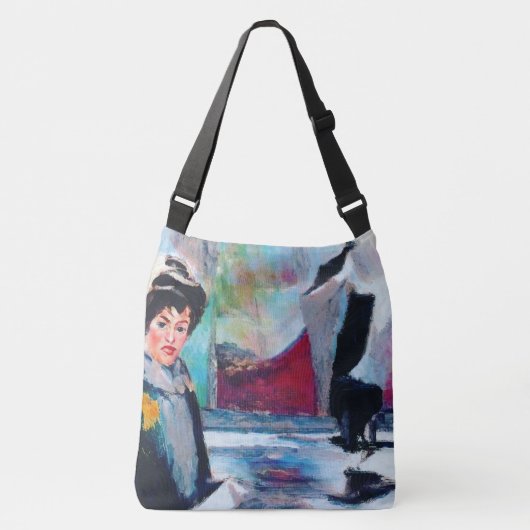 vrouwenportret met Abstracte achtergrond Crossbody Tas (Voorkant)