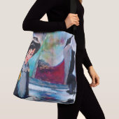 vrouwenportret met Abstracte achtergrond Crossbody Tas (Dichtbij)