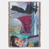  vrouwenportret met Abstracte achtergrond Deken (Voorkant Verticaal)