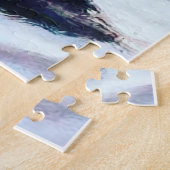 vrouwenportret met Abstracte achtergrond Legpuzzel (Zijkant)