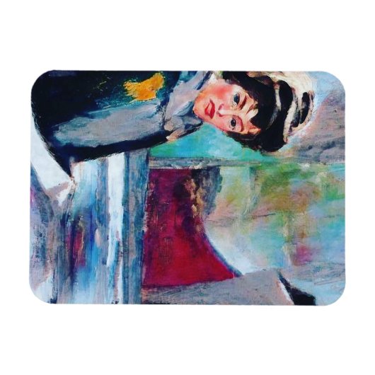  vrouwenportret met Abstracte achtergrond Magneet (Horizontaal)