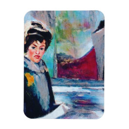 vrouwenportret met Abstracte achtergrond Magneet