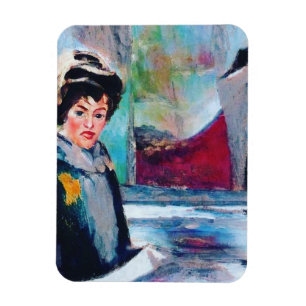 vrouwenportret met Abstracte achtergrond Magneet