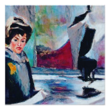 vrouwenportret met Abstracte achtergrond