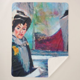  vrouwenportret met Abstracte achtergrond Sherpa Deken