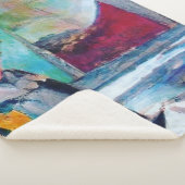 vrouwenportret met Abstracte achtergrond Sherpa Deken (3/4)