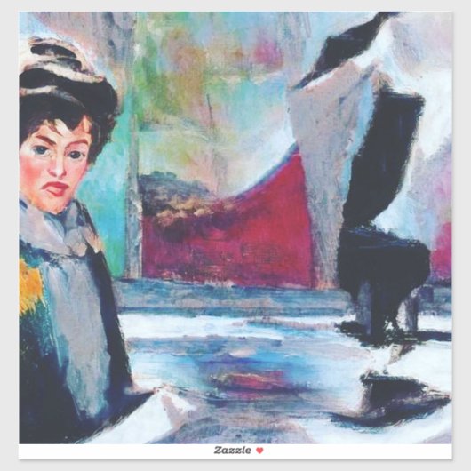  vrouwenportret met Abstracte achtergrond Sticker (Vel)