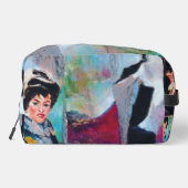  vrouwenportret met Abstracte achtergrond Toilettasje (Achterkant)