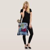 vrouwenportret met Abstracte achtergrond Tote Bag (Op model)