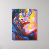 vrouwenportret met glas canvas afdruk (Voorkant)