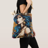 Vrouwenportret, steampunk-stijl tote bag (Dichtbij)