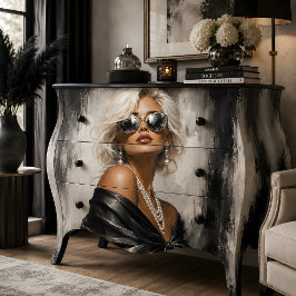 Vrouwenportret Zwart Wit Glamour Tissuepapier