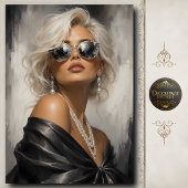 Vrouwenportret Zwart Wit Glamour Tissuepapier