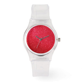 Vrouwenporty Hot Pink, aangepaste roze glitterwijz Horloge