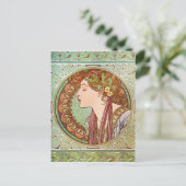 Vrouwenprofiel Alphonse Mucha Briefkaart (Staand voorkant)