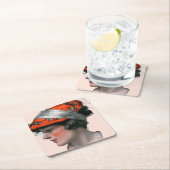 Vrouwenprofiel Kartonnen Onderzetters (Insitu)