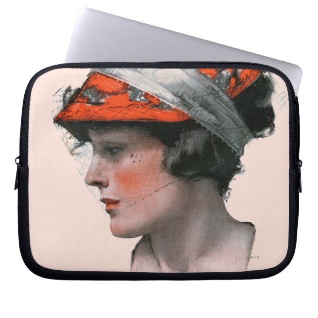 Vrouwenprofiel Laptop Sleeve (Voorkant)