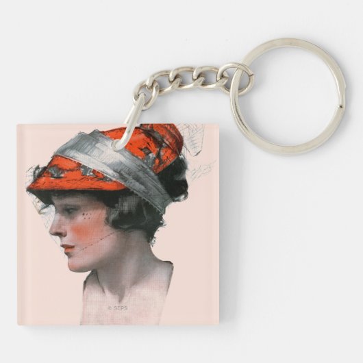 Vrouwenprofiel Sleutelhanger (Achterkant)