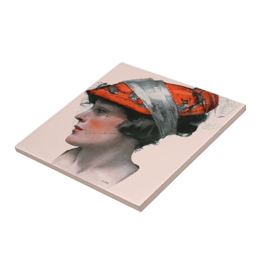 Vrouwenprofiel Tegeltje (Zijkant)