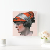 Vrouwenprofiel Vierkante Klok (Huis)