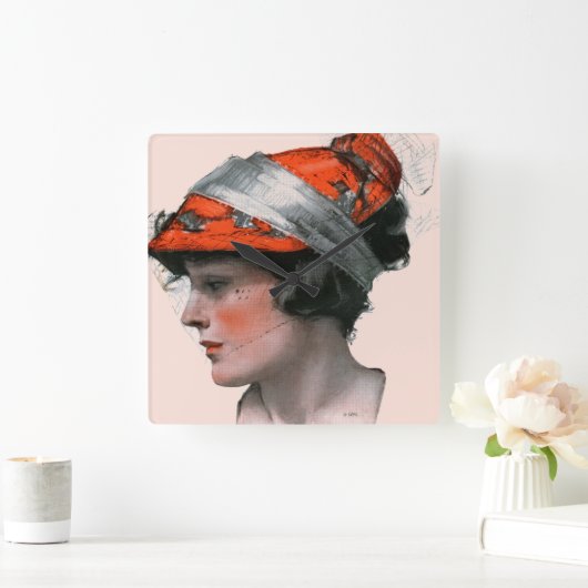 Vrouwenprofiel Vierkante Klok (Huis)